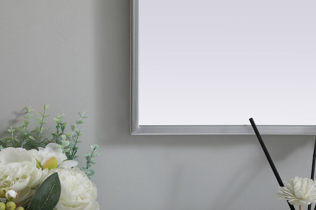 Metal Frame Arch Mirror 33X36 Inch In Silver