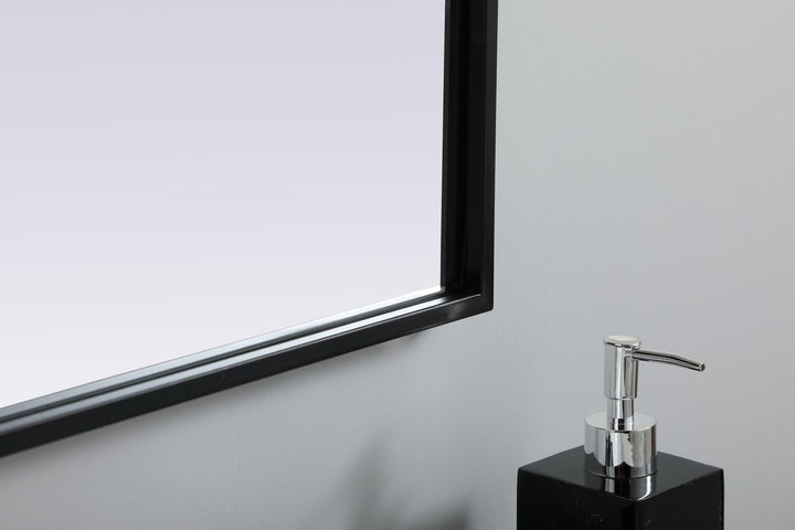 Metal Frame Arch Mirror 33X42 Inch In Black