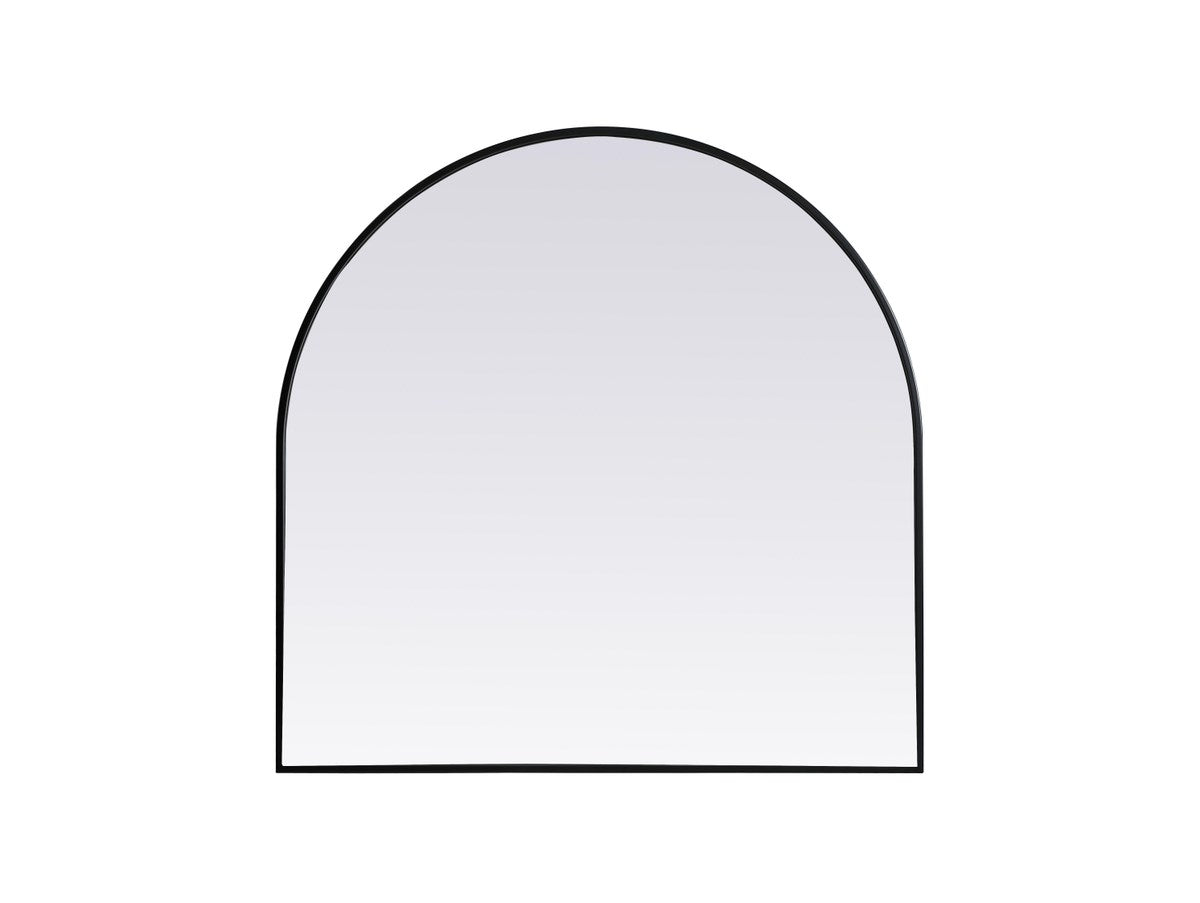 Metal Frame Arch Mirror 36X36 Inch In Black by Elegant Decor