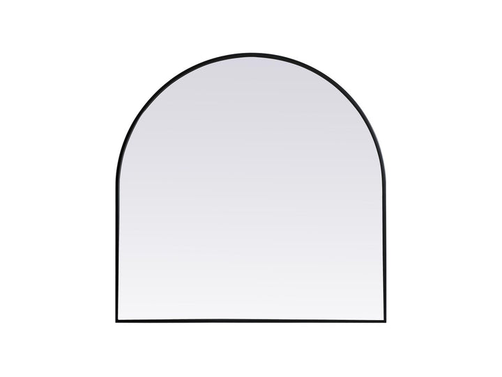 Metal Frame Arch Mirror 36X36 Inch In Black by Elegant Decor