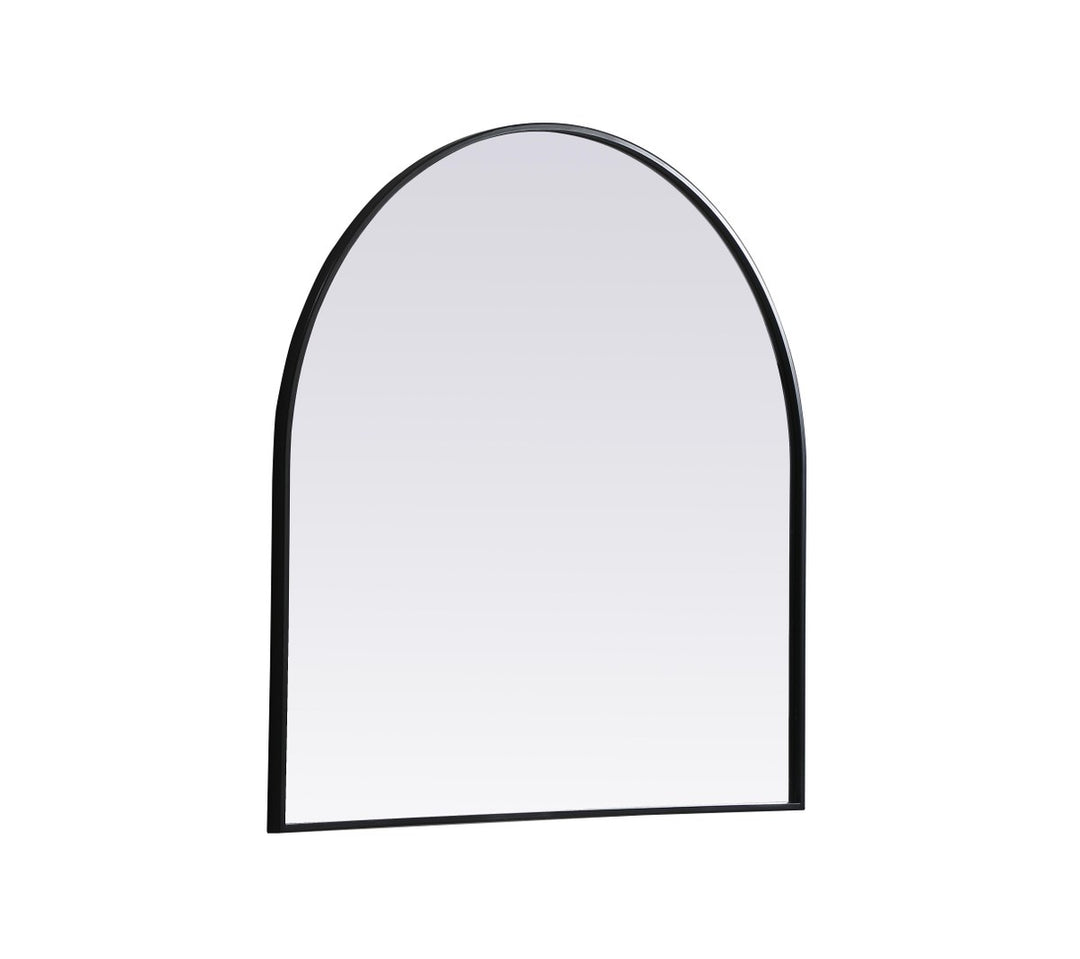 Metal Frame Arch Mirror 36X36 Inch In Black