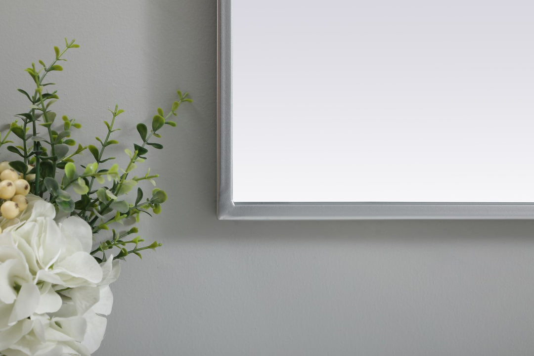 Metal Frame Arch Mirror 36X36 Inch In Silver
