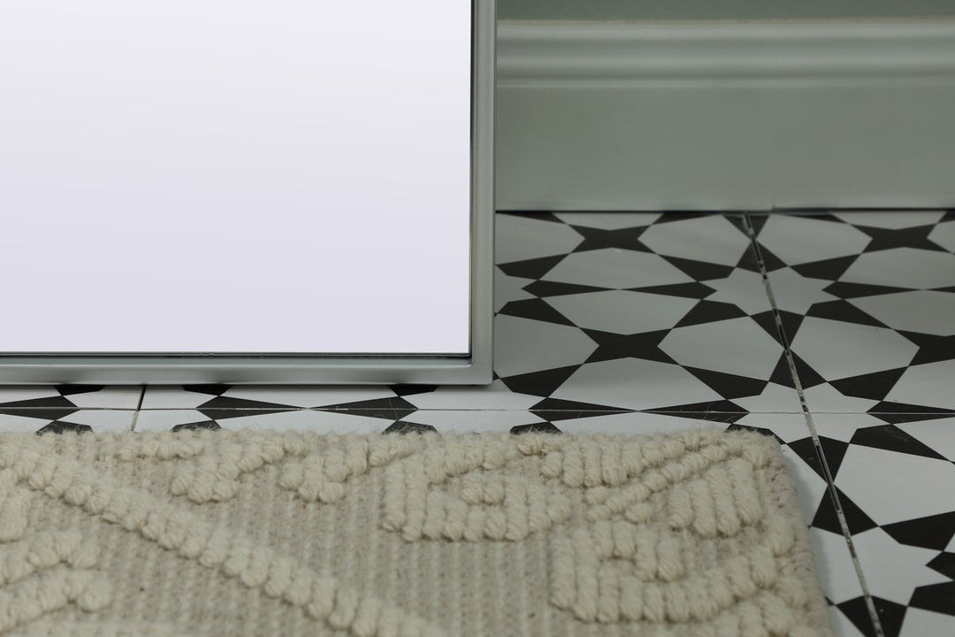 Metal Frame Arch Full Length Mirror 28X66 Inch In Silver