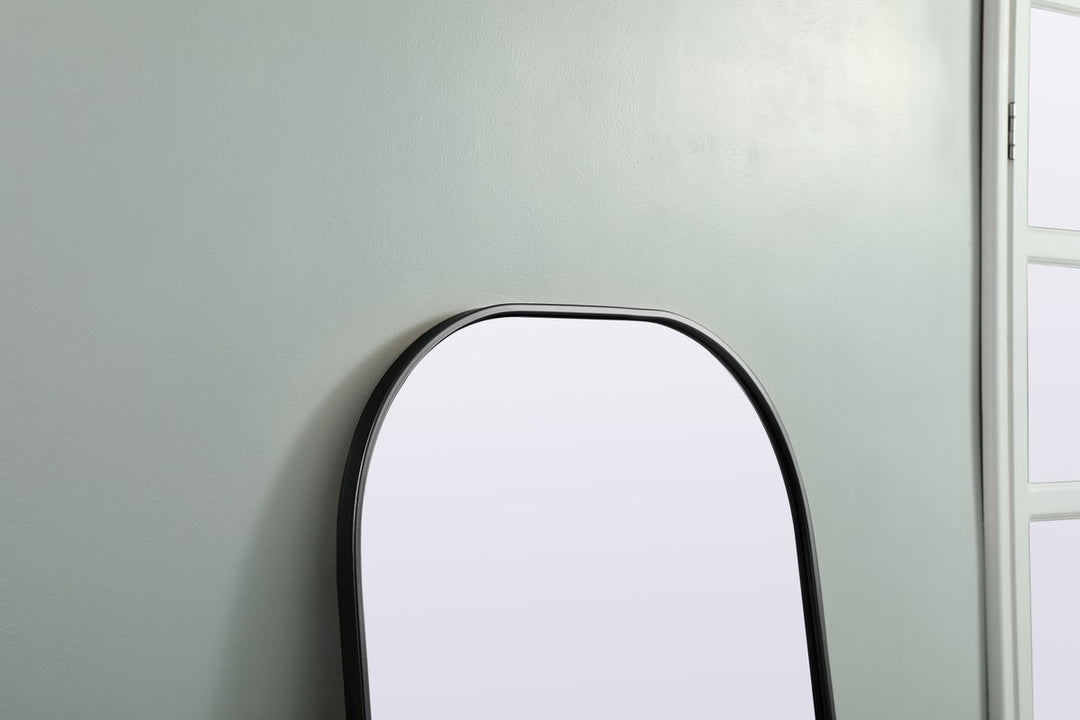 Metal Frame Arch Full Length Mirror 28X74 Inch In Black
