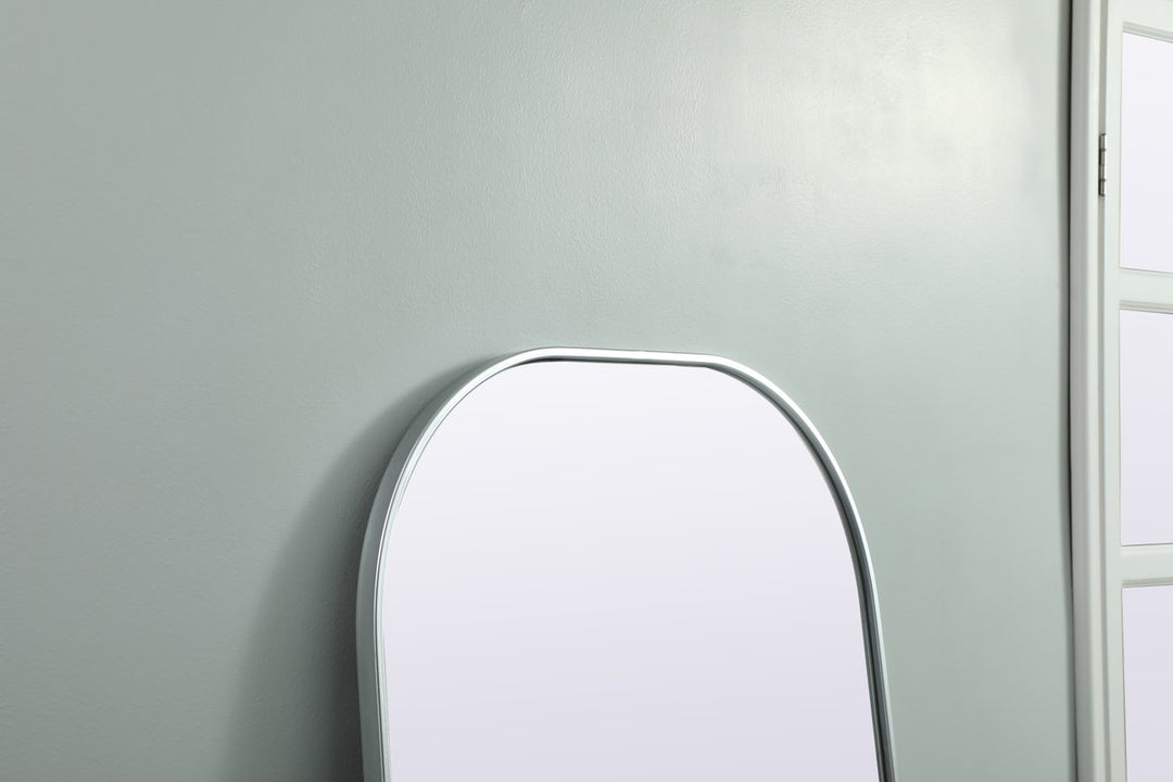 Metal Frame Arch Full Length Mirror 28X74 Inch In Silver