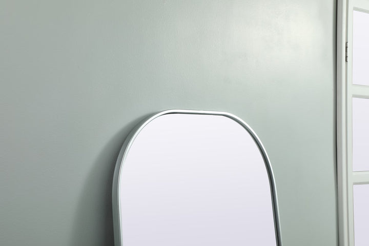Metal Frame Arch Full Length Mirror 28X74 Inch In Silver