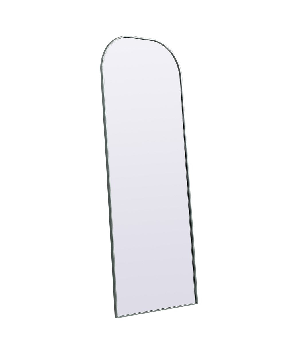 Metal Frame Arch Full Length Mirror 28X74 Inch In Silver