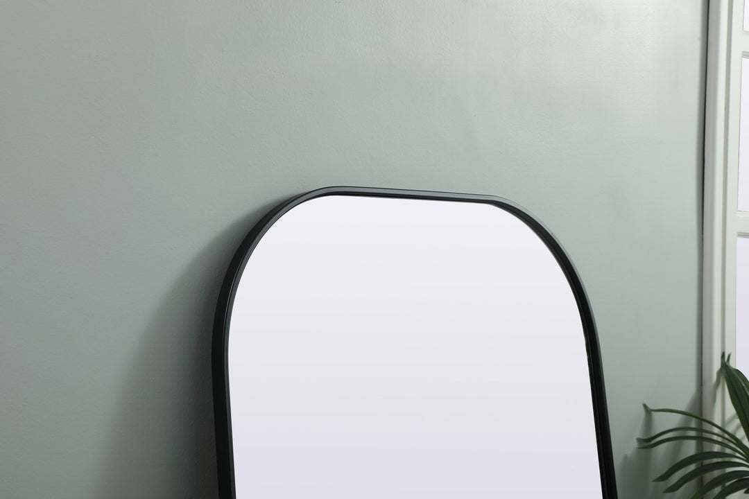 Metal Frame Arch Full Length Mirror 32X66 Inch In Black