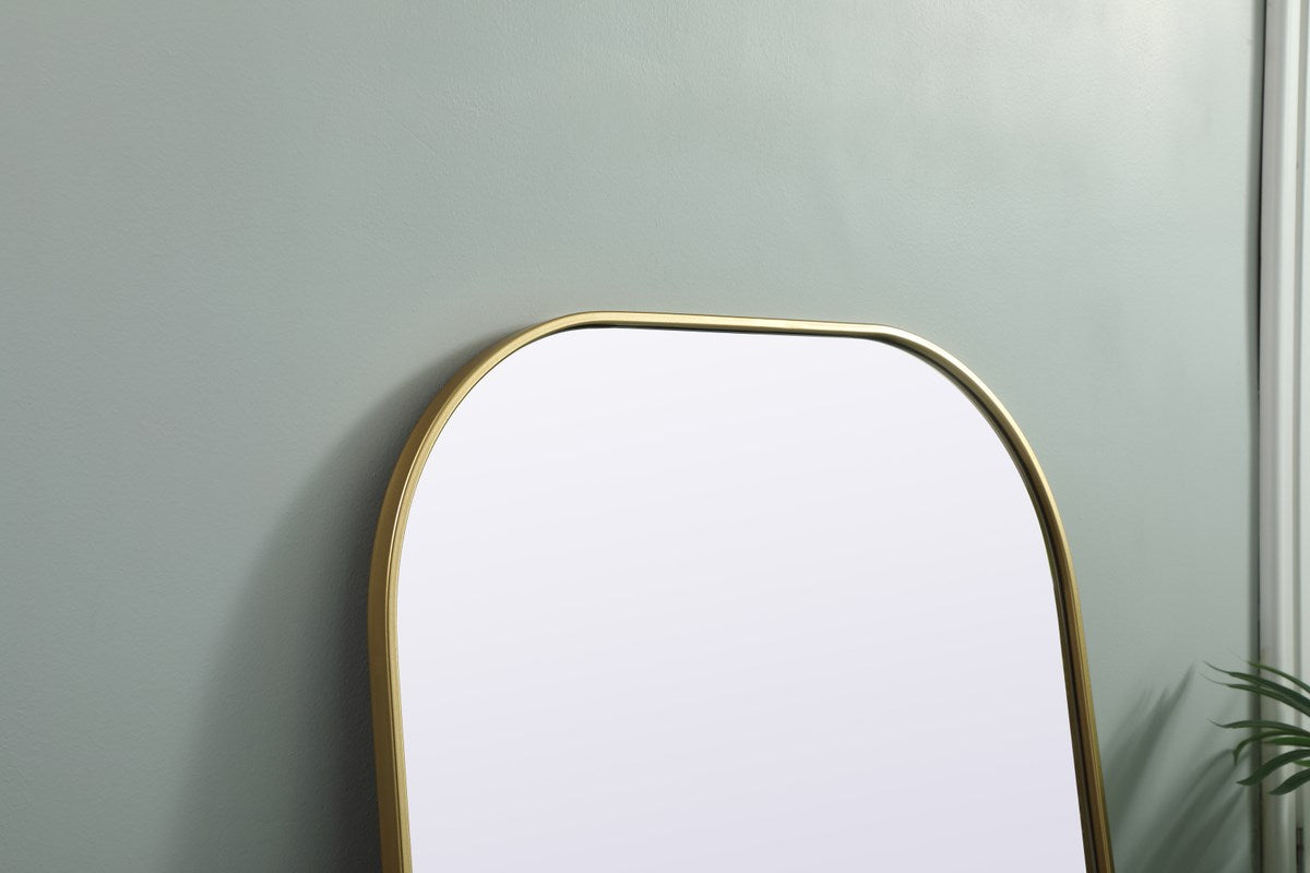 Metal Frame Arch Full Length Mirror 32X66 Inch In Brass