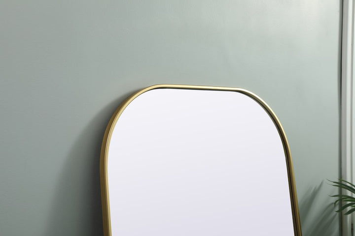 Metal Frame Arch Full Length Mirror 32X66 Inch In Brass