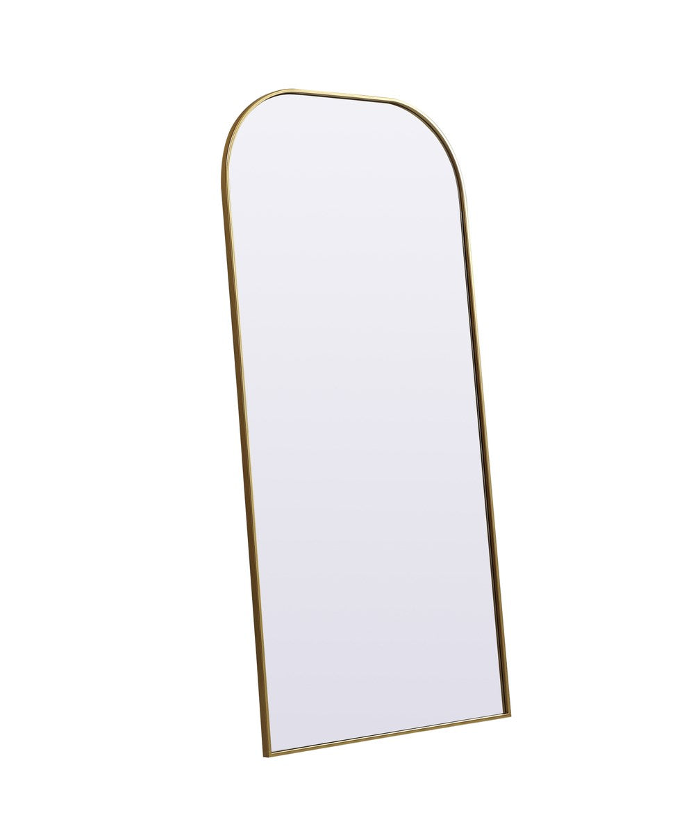 Metal Frame Arch Full Length Mirror 32X66 Inch In Brass