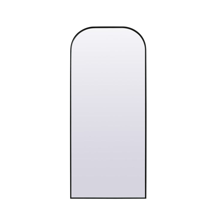 Metal Frame Arch Full Length Mirror 32X76 Inch In Black by Elegant Decor
