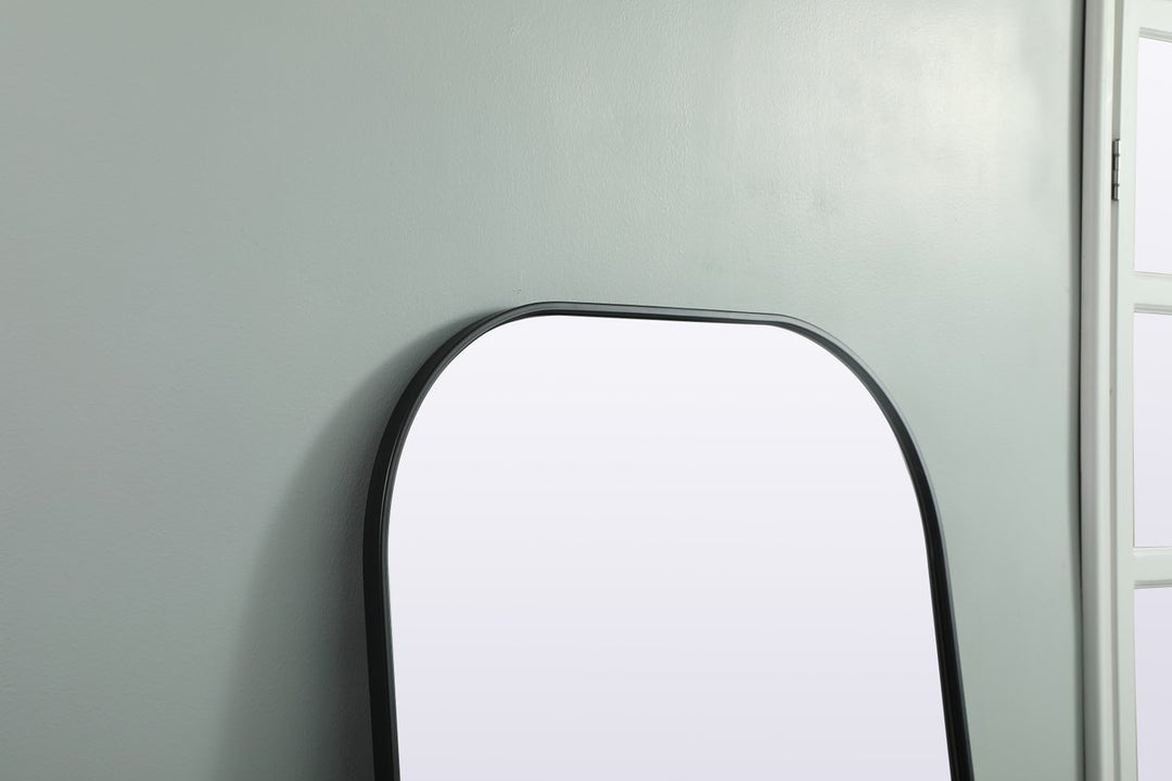 Metal Frame Arch Full Length Mirror 32X76 Inch In Black