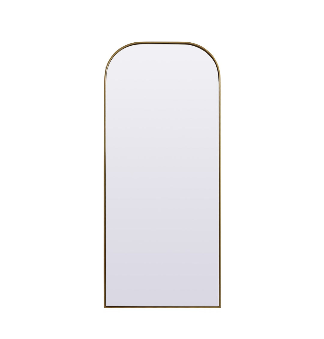 Metal Frame Arch Full Length Mirror 32X76 Inch In Brass by Elegant Decor