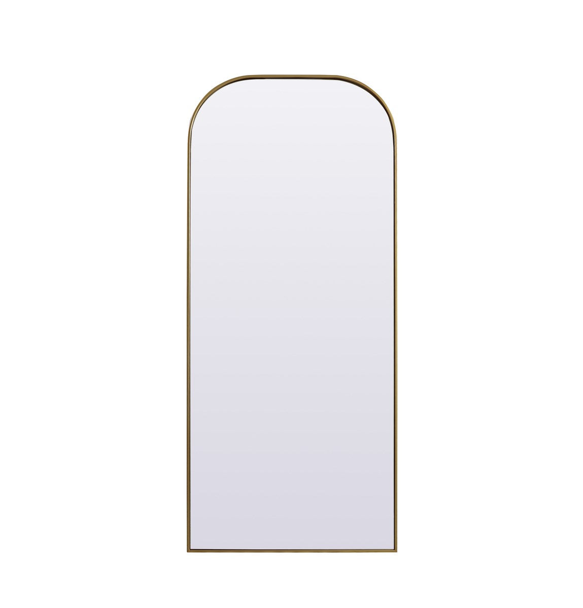 Metal Frame Arch Full Length Mirror 32X76 Inch In Brass by Elegant Decor