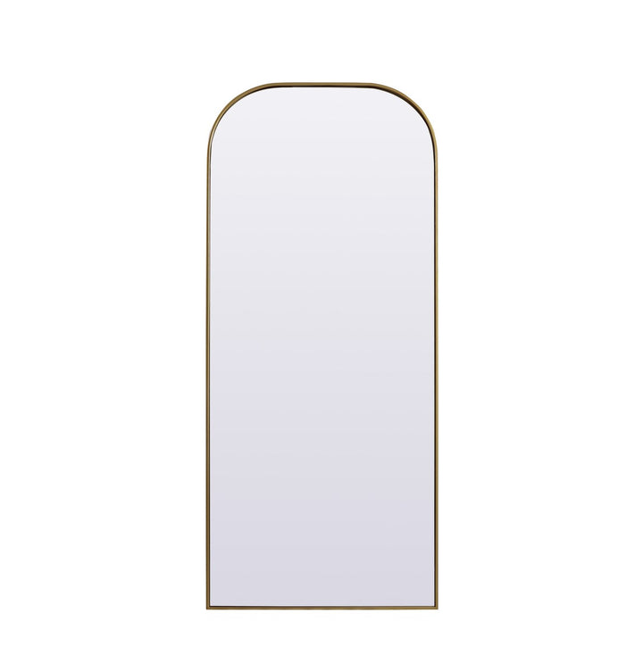 Metal Frame Arch Full Length Mirror 32X76 Inch In Brass by Elegant Decor