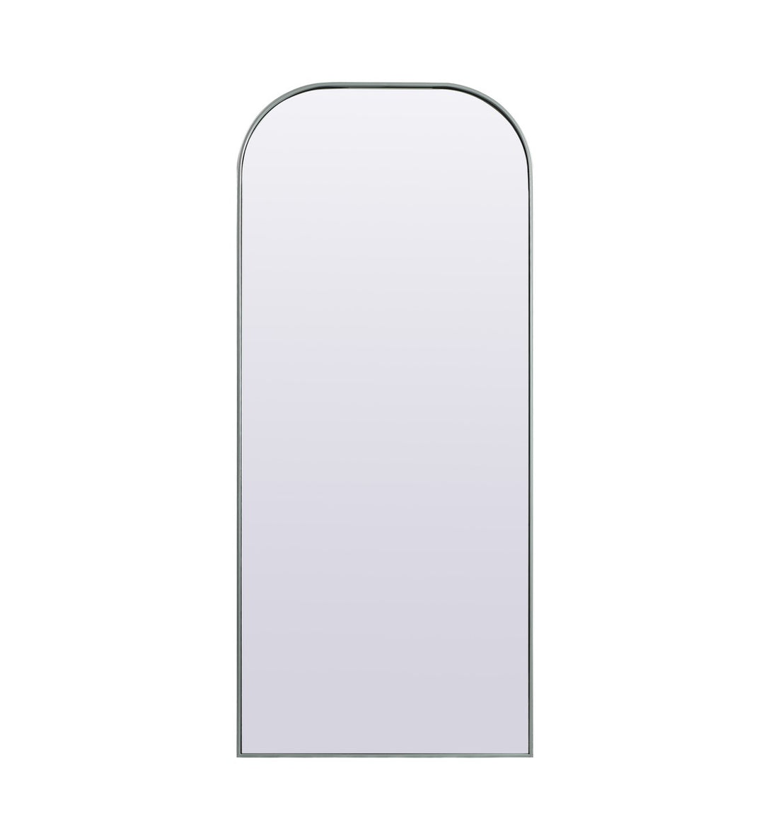 Metal Frame Arch Full Length Mirror 32X76 Inch In Silver by Elegant Decor
