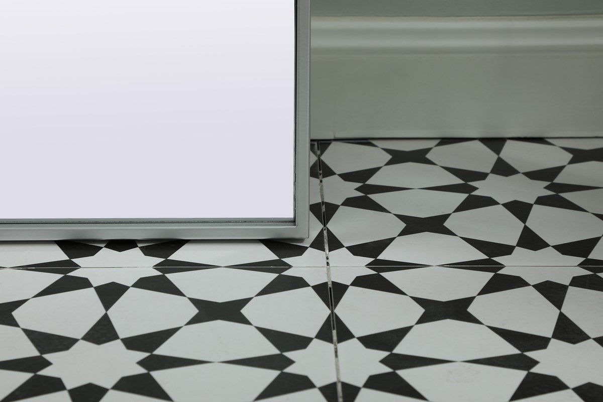 Metal Frame Arch Full Length Mirror 32X76 Inch In Silver