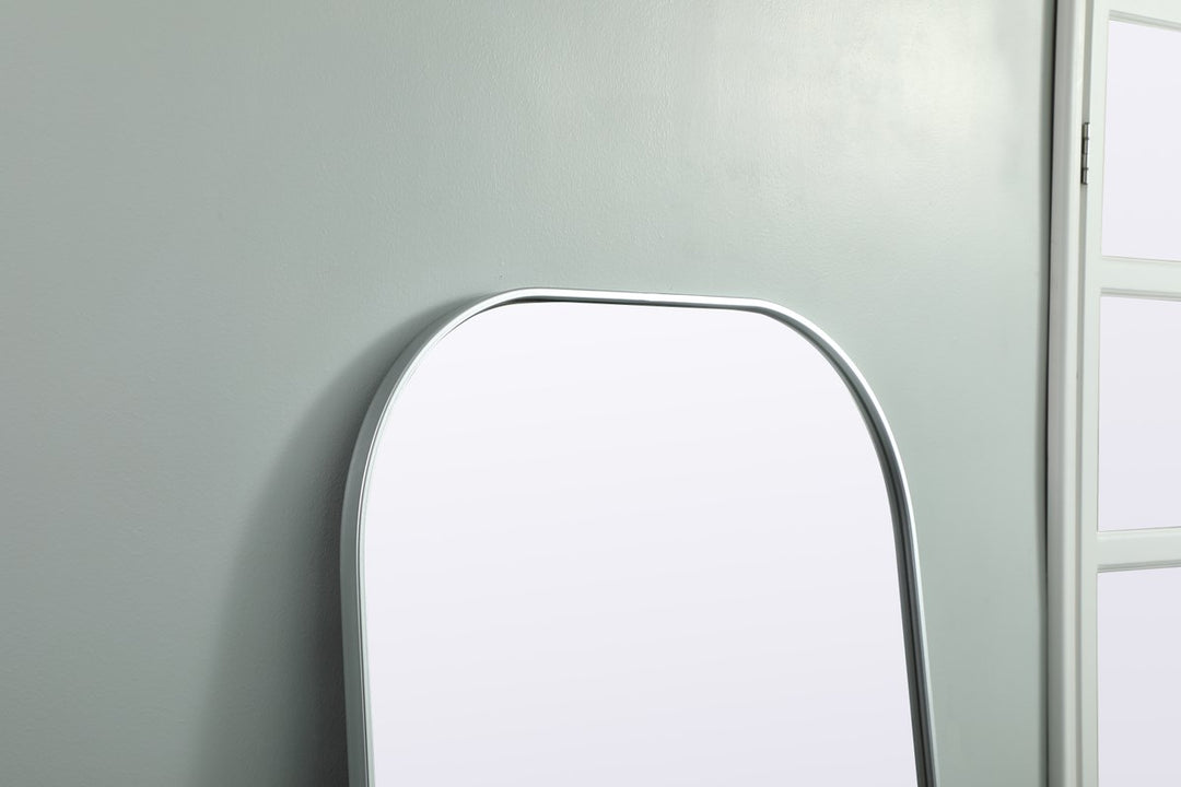 Metal Frame Arch Full Length Mirror 32X76 Inch In Silver
