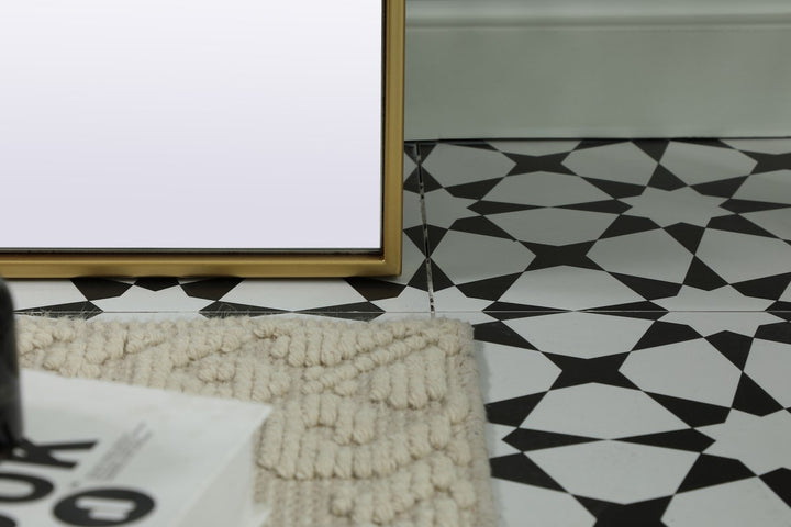 Metal Frame Arch Full Length Mirror 35X66 Inch In Brass