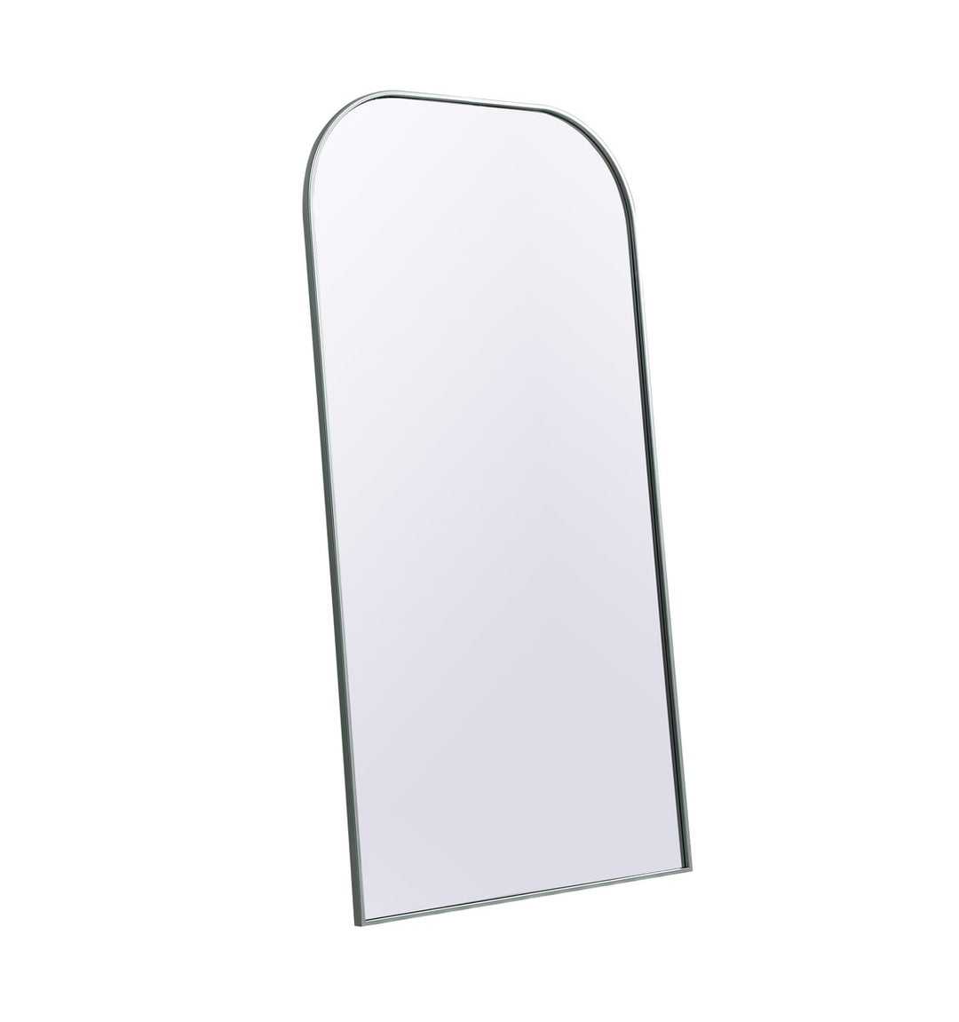 Metal Frame Arch Full Length Mirror 35X66 Inch In Silver
