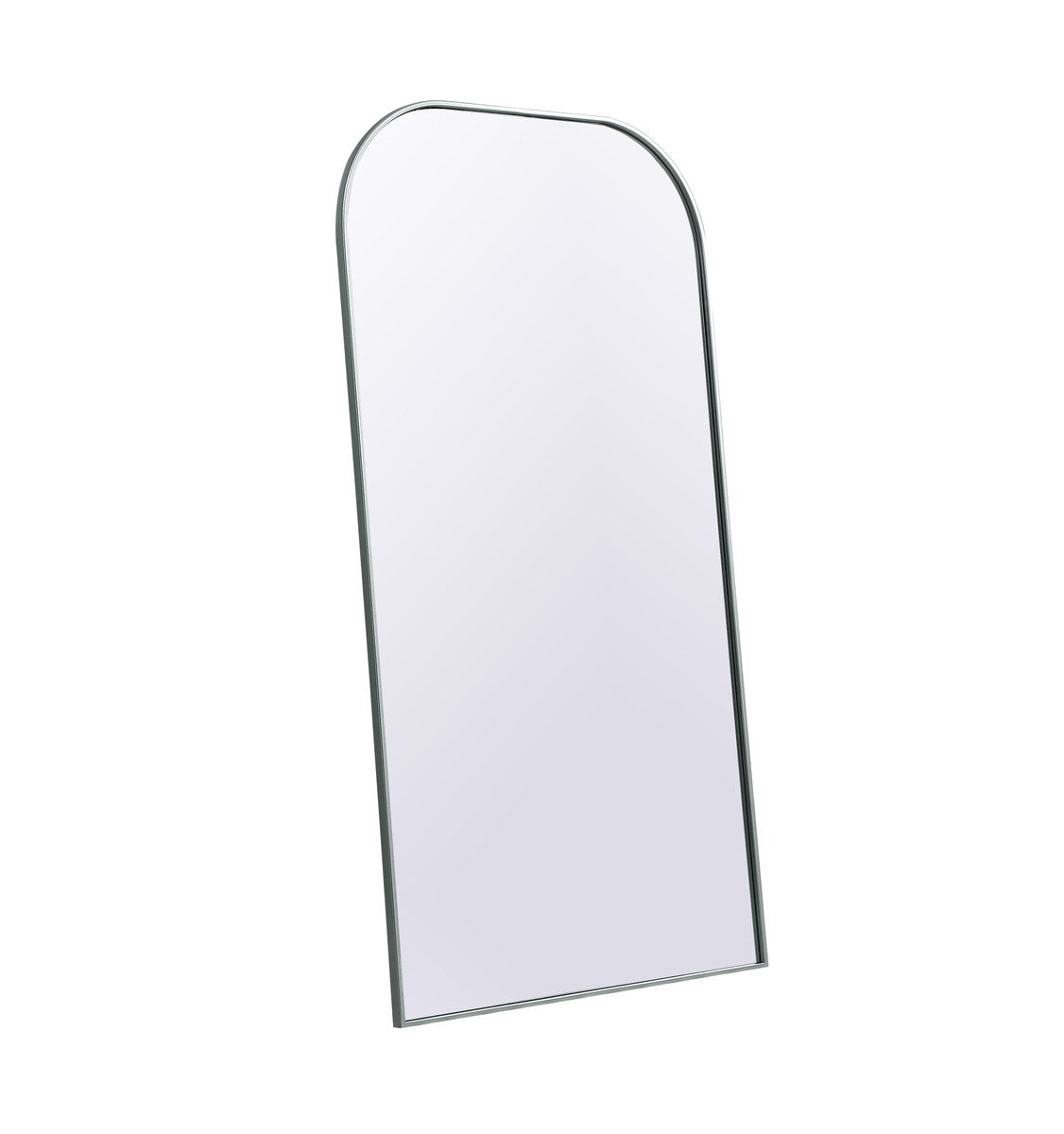 Metal Frame Arch Full Length Mirror 35X66 Inch In Silver