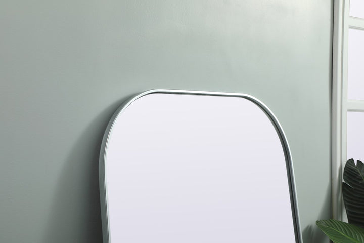 Metal Frame Arch Full Length Mirror 35X66 Inch In Silver