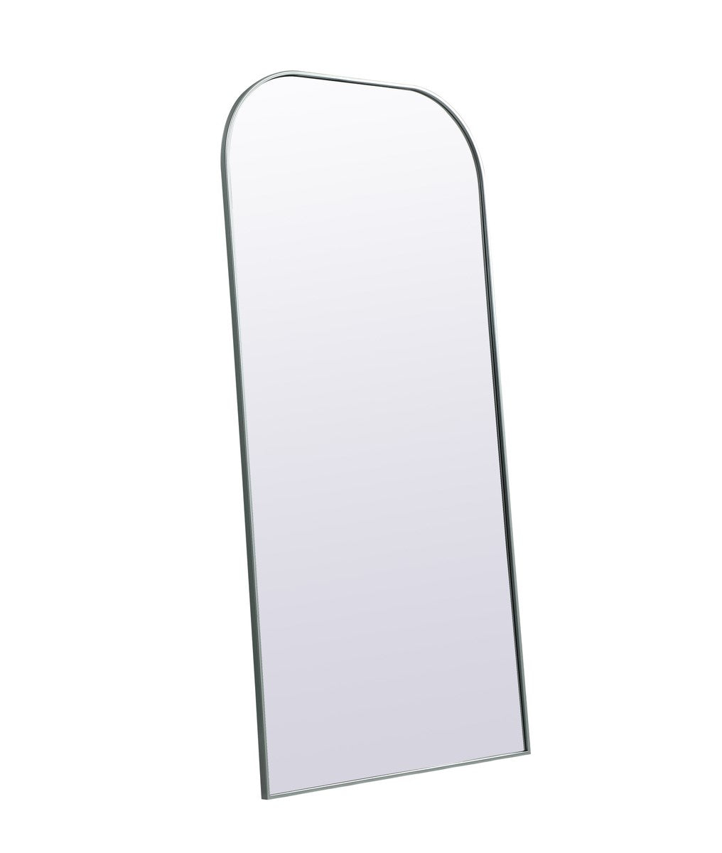 Metal Frame Arch Full Length Mirror 35X72 Inch In Silver
