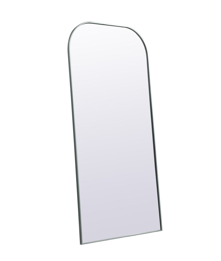 Metal Frame Arch Full Length Mirror 35X72 Inch In Silver