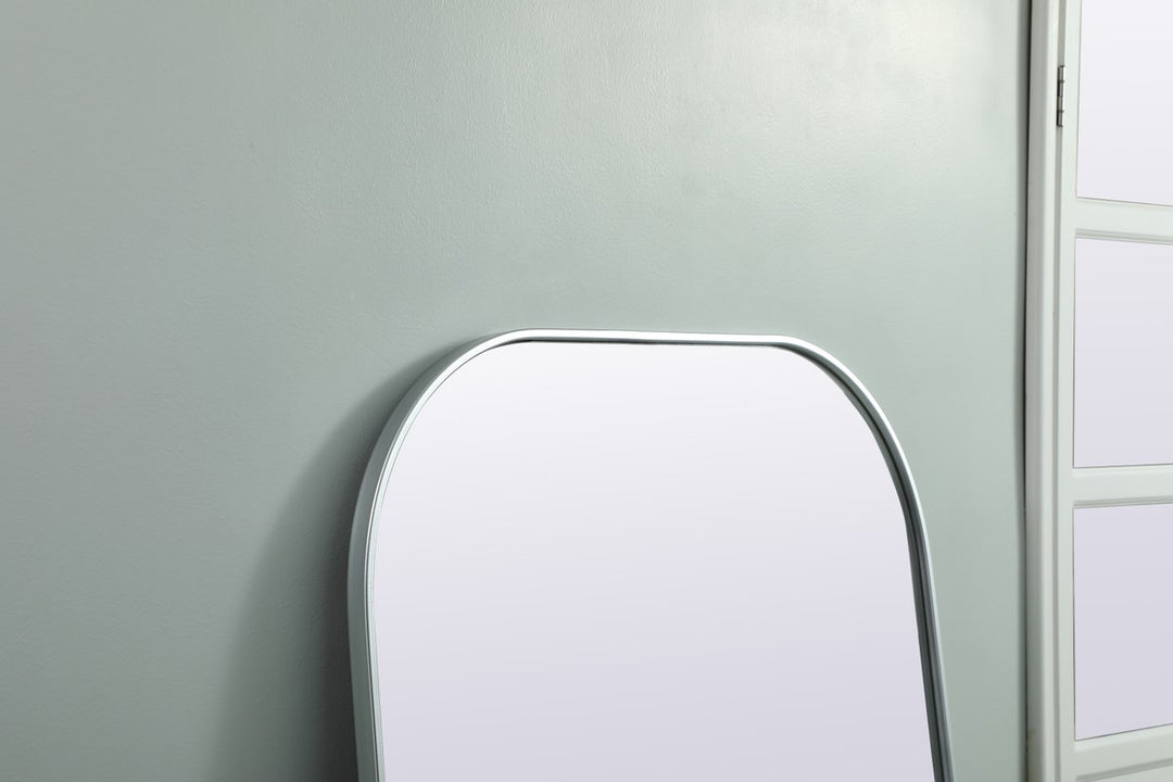Metal Frame Arch Full Length Mirror 35X72 Inch In Silver