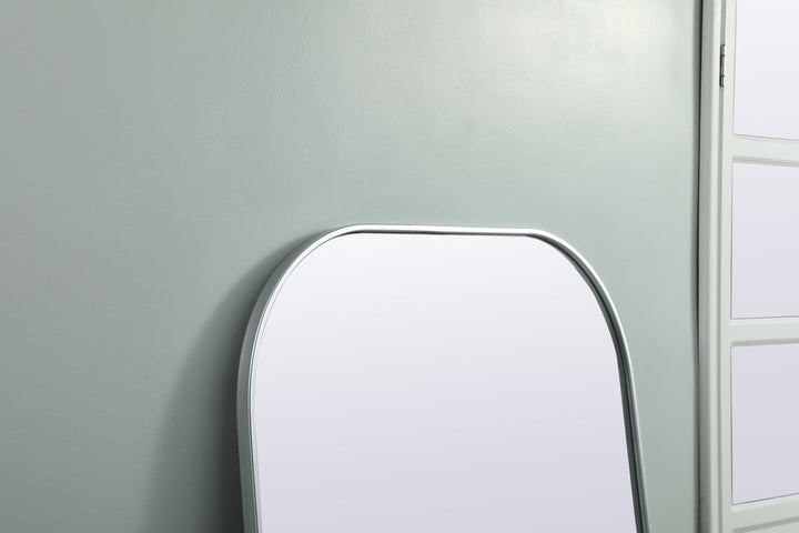 Metal Frame Arch Full Length Mirror 35X72 Inch In Silver