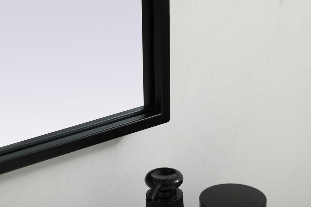 Metal Frame Arch Mirror 36X24 Inch In Black