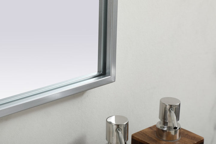 Metal Frame Arch Mirror 36X24 Inch In Silver