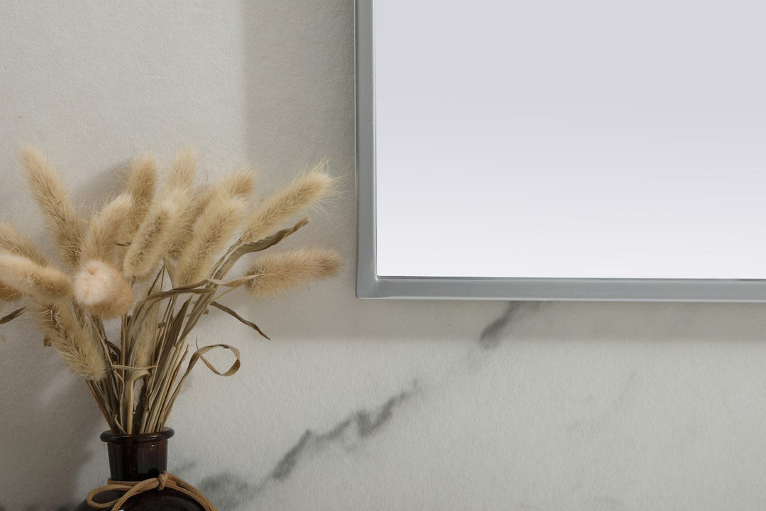 Metal Frame Arch Mirror 36X24 Inch In Silver