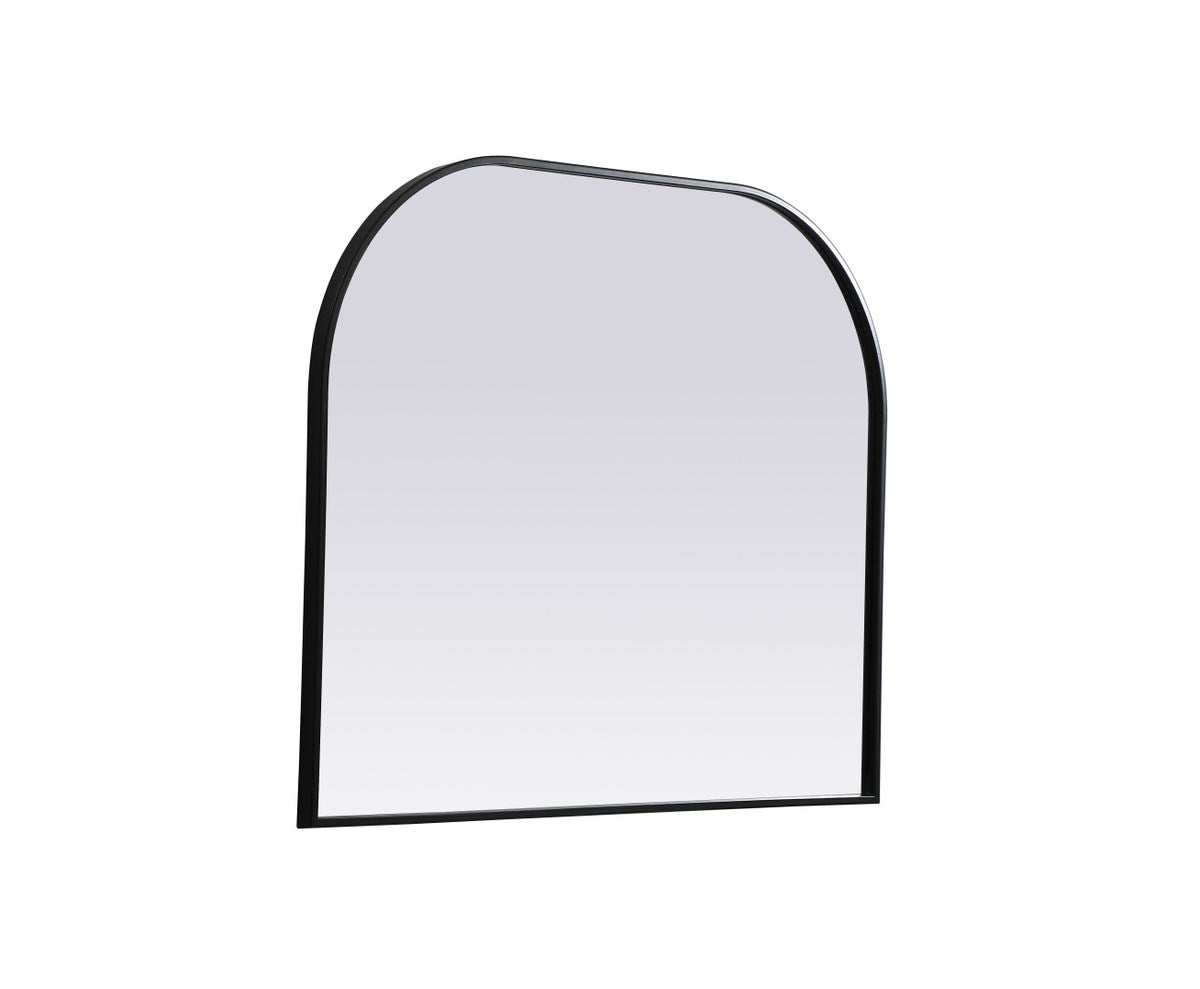 Metal Frame Arch Mirror 36X30 Inch In Black