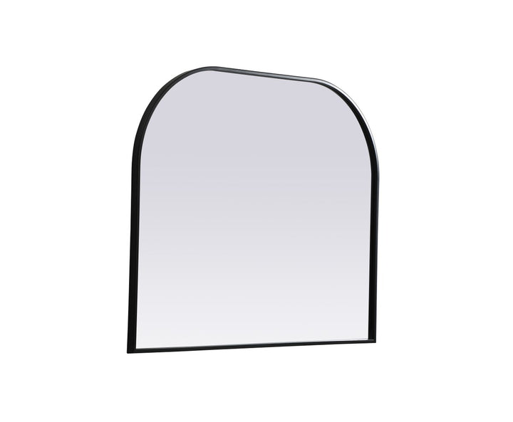 Metal Frame Arch Mirror 36X30 Inch In Black