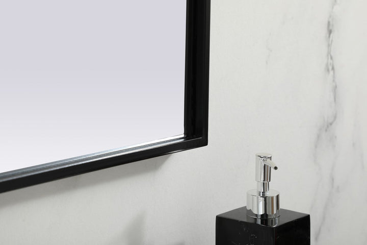 Metal Frame Arch Mirror 36X30 Inch In Black