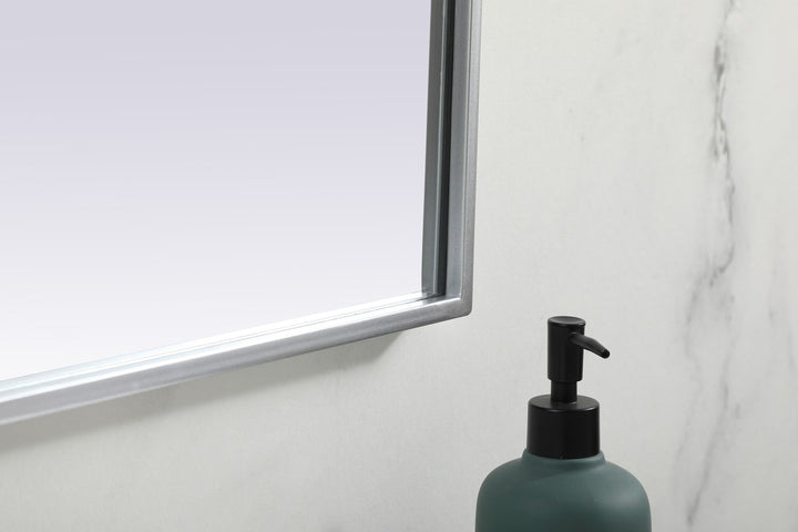 Metal Frame Arch Mirror 36X30 Inch In Silver