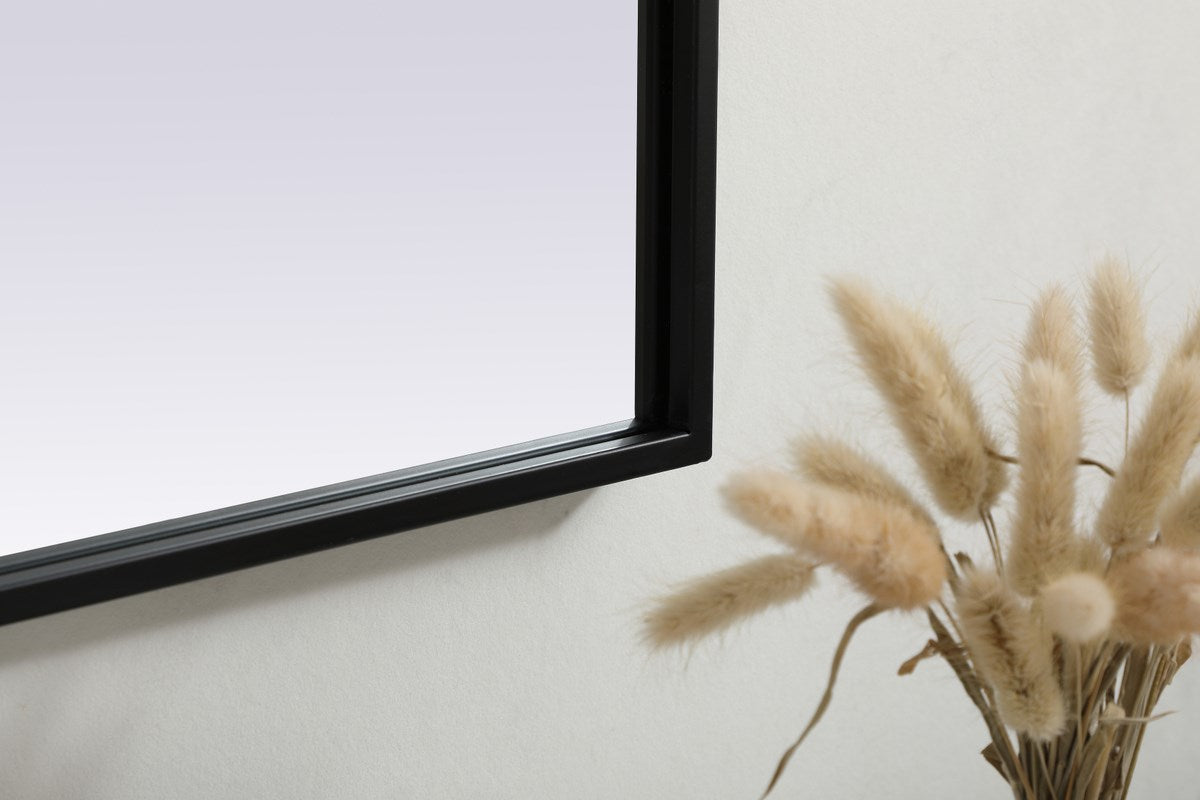Metal Frame Arch Mirror 36X34 Inch In Black
