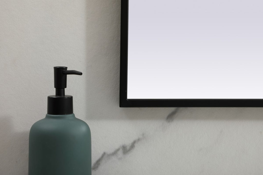 Metal Frame Arch Mirror 36X34 Inch In Black