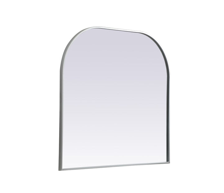 Metal Frame Arch Mirror 36X34 Inch In Silver
