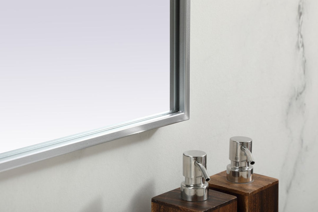 Metal Frame Arch Mirror 36X34 Inch In Silver