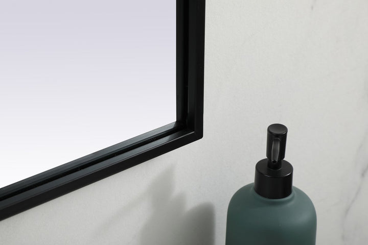 Metal Frame Arch Mirror 36X42 Inch In Black