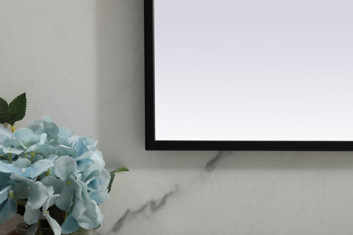 Metal Frame Arch Mirror 36X42 Inch In Black