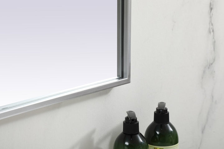 Metal Frame Arch Mirror 36X42 Inch In Silver