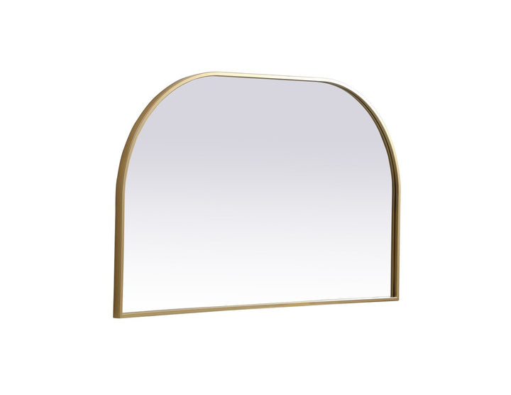 Metal Frame Arch Mirror 39X24 Inch In Brass