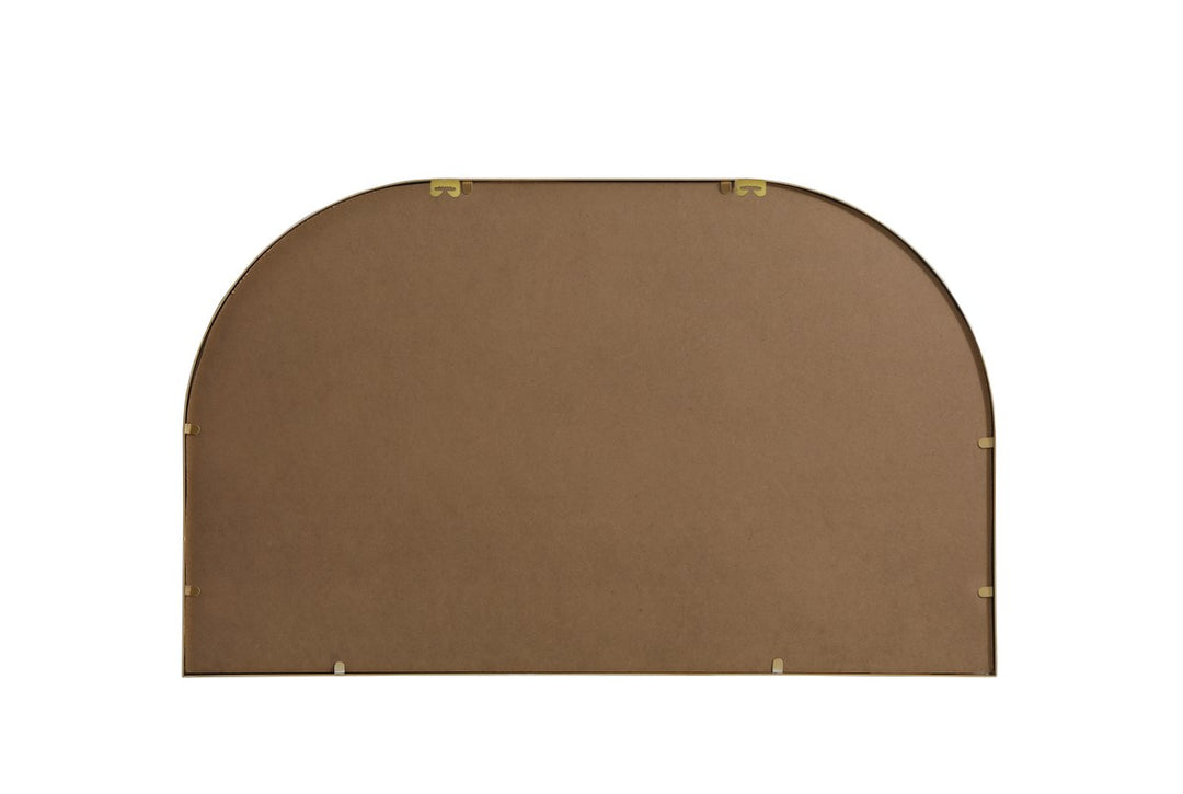 Metal Frame Arch Mirror 39X24 Inch In Brass
