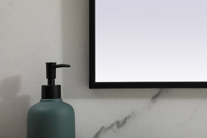 Metal Frame Arch Mirror 40X30 Inch In Black