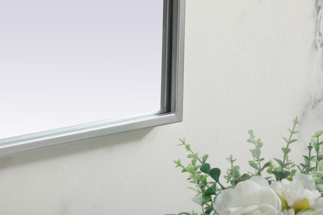 Metal Frame Arch Mirror 40X30 Inch In Silver