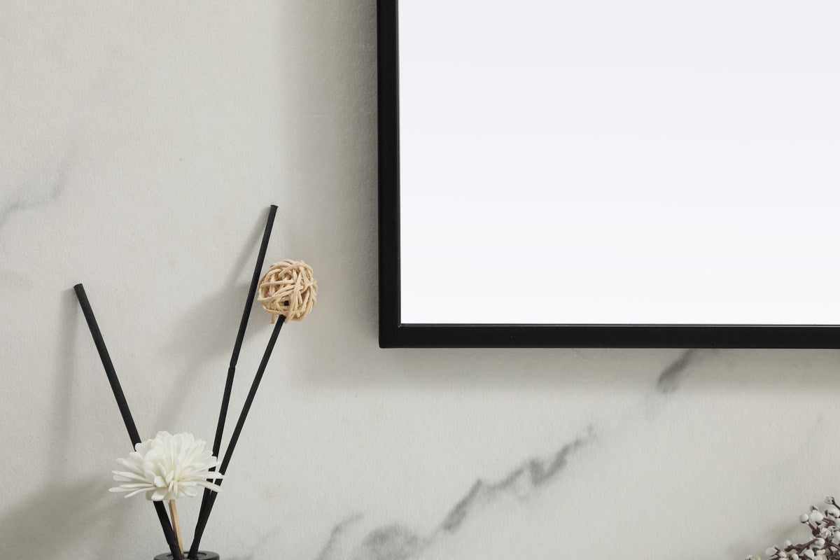Metal Frame Arch Mirror 40X34 Inch In Black